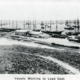 Vessels waiting to load coal, Newcastle Port, [1900] 