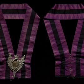 Masonic Treasurers sash, purple and black 