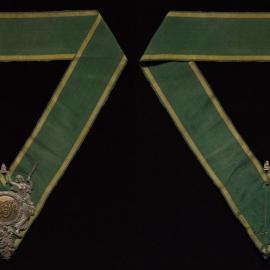 Green masonic collar with O.F.