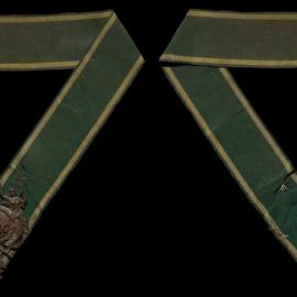 Green masonic collar with Sec. [Secretary]