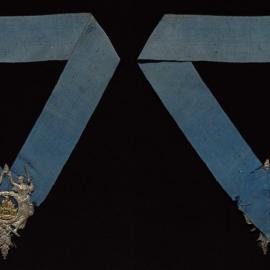 Blue masonic collar with jewel