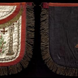 Ancient and Accepted Rite, 18th (Rose Croix) degree apron with pelican and cross