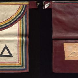 Masonic apron with three triangle symbols