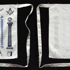 Masonic apron for the jubilee of the Grand Lodge of the Free Masons in Israel, 1953-2003