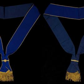 Masonic sash, purple with gold detail