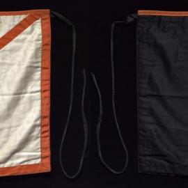 Masonic apron, white, red and black with red cross [Knights Templar]