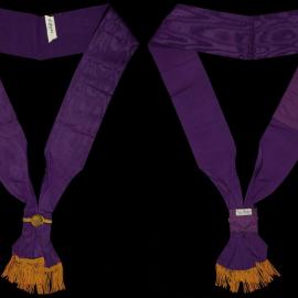 Purple masonic sash, crucifix, triple tau