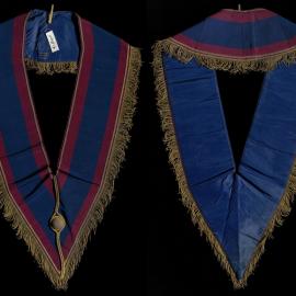 Masonic collar, blue and purple with gold detail [Order of the Eastern Star]