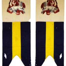 Large masonic lodge banner, imagery of lion and lamb