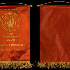 Small lodge banner, Foundation Festival Parramatta, Procession Award, 1987