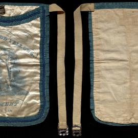 GUOOF Committee of Management, white satin apron edge in blue
