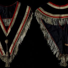 GUOOF, purple velvet collar with red and silver detail