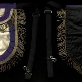 Manchester Unity Independent Order of Oddfellows, satin apron with solid purple trim