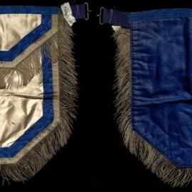 Independent Order of Odd Fellows, white apron with blue and silver detail