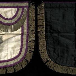 Manchester Unity Independent Order of Oddfellows, apron with purple and silver trim