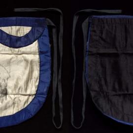 M.U.I.O.O.F., satin apron with blue trim