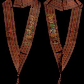 Independent Order of Odd Fellows Manchester Unity, striped sash with "Secretary"