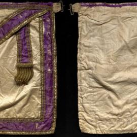 Apron, Manchester Unity Independent Order of Odd Fellows, purple trim and gold detail