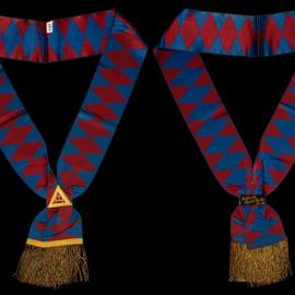 Royal Arch Masons sash with gold triple tau badge