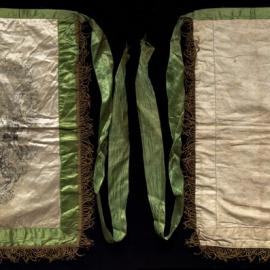 Apron, Ancient Order of Foresters, silk with green trim