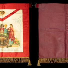 Apron, IO of Rechabites, SU, red trim, gold fringe