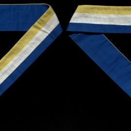 Collar, blue, white and yellow, with gold star