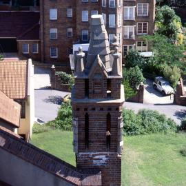 Tower, architectural detail on Christchurch Cathedral, Newcastle, NSW