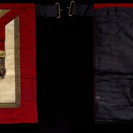 Apron, Royal Antediluvian Order of Buffaloes, CP, red trim, gold fittings