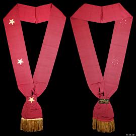 Red sash, Royal Antediluvian Order of Buffaloes, gold stars