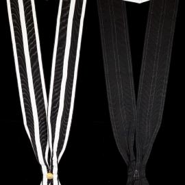 Masonic sash, [Knights Templar], black and white stripes