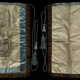 Apron, Independent Order of Odd Fellows, blue sating trim
