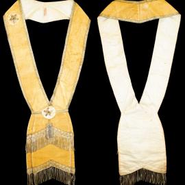 Sash, Independent Order of Oddfellows U.S.A., yellow velvet