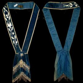 Sash, Independent Order of Oddfellows U.S.A., blue velvet with silver detail