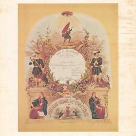 Certificate, blank, Past Chief Ranger of Court, Ancient Order of Foresters 