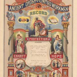 Ancient Order of United Workmen, blank certificate