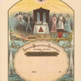 Certificate, blank, Sons and Daughters of Temperance, Nat Div of Vic and SA