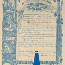 Certificate, Henry D Allison, Free and Accepted Masons, 1904