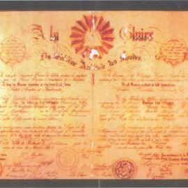 Certificate, Branch of Gold of Eleusis Lodge Order in Australia,1859 (copy)