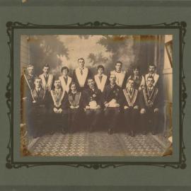 Photograph of GUOOF members wearing regalia
