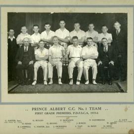 Prince Albert Cricket team, First Grade Premiers, 1935-1936
