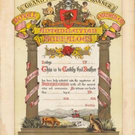 Certificate, Carl Miller, Lodge Bellbird, R A O B, GAB, 1927