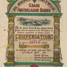 Dispensation for the Star of Thirlmere Lodge No. 463, R.A.O.B., 1951