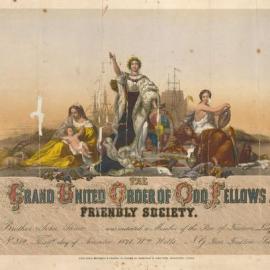 Certificate, John Shaw of the Star of Freedom Lodge No. 384, G.U.O.O.F., 1871
