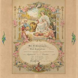 Certificate, F Gorodnaski, Ancient Order of Foresters, WA, 1965
