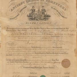 Dispensation, Court Prosperity No. 8964, AOF, Leederville, WA, 1901