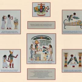 Montage of vignettes in the Egyptian Room frieze, Royal Arch Masonic centre, Petersham, 2012