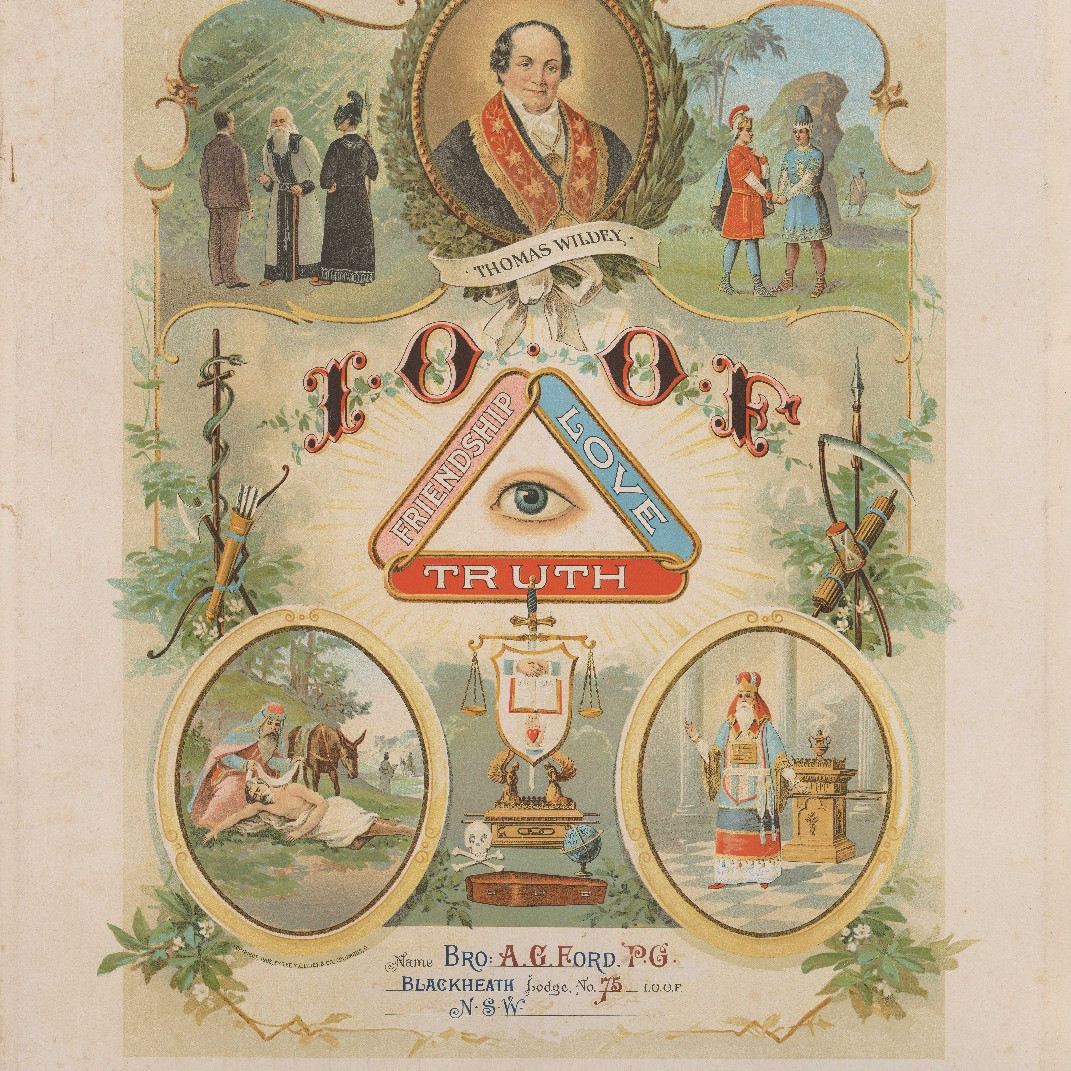 Certificate, Independent Order of Odd Fellows, A G Ford, Blackheath Lodge, NSW, 1902