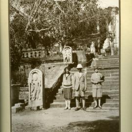 Morris Light visiting a temple [1930s]
