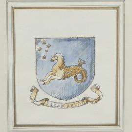 University of Newcastle coat of arms "I Look Ahead", by Allan Gamble, 1991