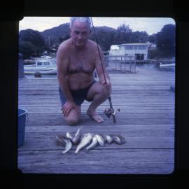 Jerry and his Catch, Nelson Bay, NSW, 1971